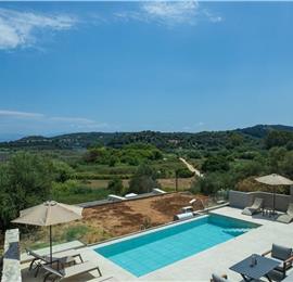  3 bedroom stone villa with pool & seaview, near Acharavi, sleeps 6